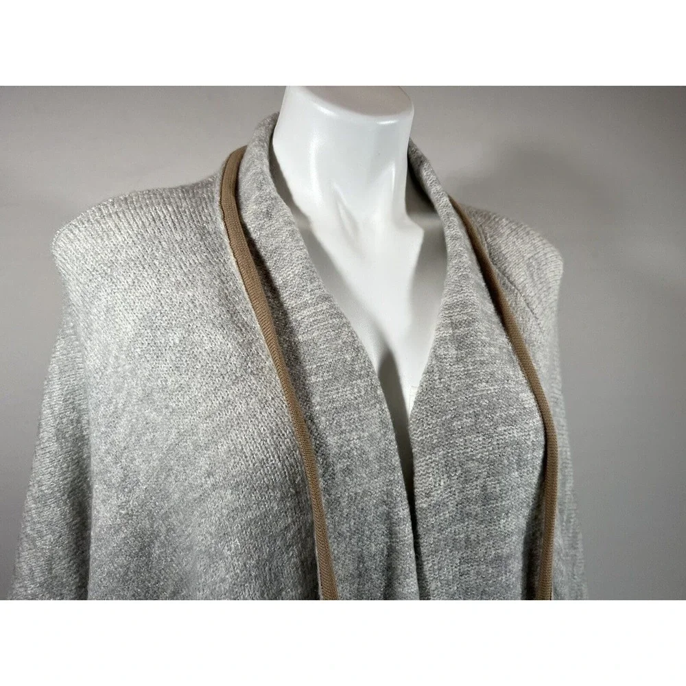 Freeway Boho‎ Shawl Womens One Size Gray Brown Contrast Trim Casual